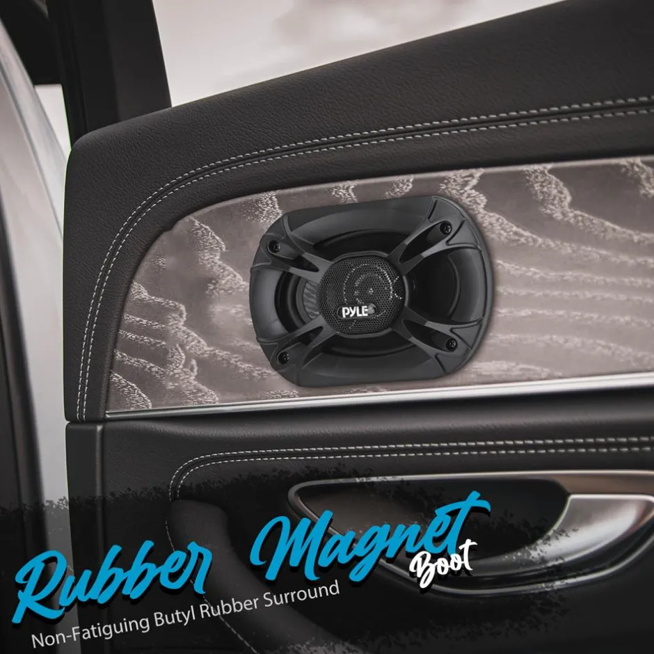 3-Way Car Stereo Speakers 400W Low Distortion 6"x8" Black<Pyle Online