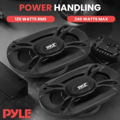 3-Way Car Stereo Speakers 300W Low Distortion Triaxial Black<Pyle Hot