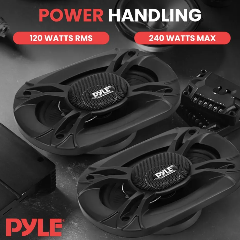 3-Way Car Stereo Speakers 300W Low Distortion Triaxial Black<Pyle Hot
