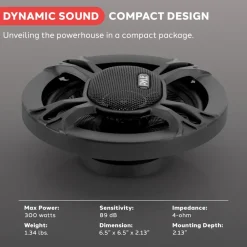 3-Way Car Stereo Speakers 300W Low Distortion 6.5
