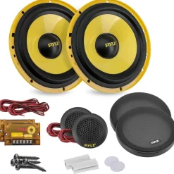 2-Way Component Speaker System 400W Yellow Poly Cone Butyl Surround<Pyle Outlet
