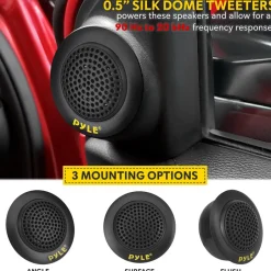 2-Way Component Speaker System 400W Yellow Poly Cone Butyl Surround<Pyle Outlet