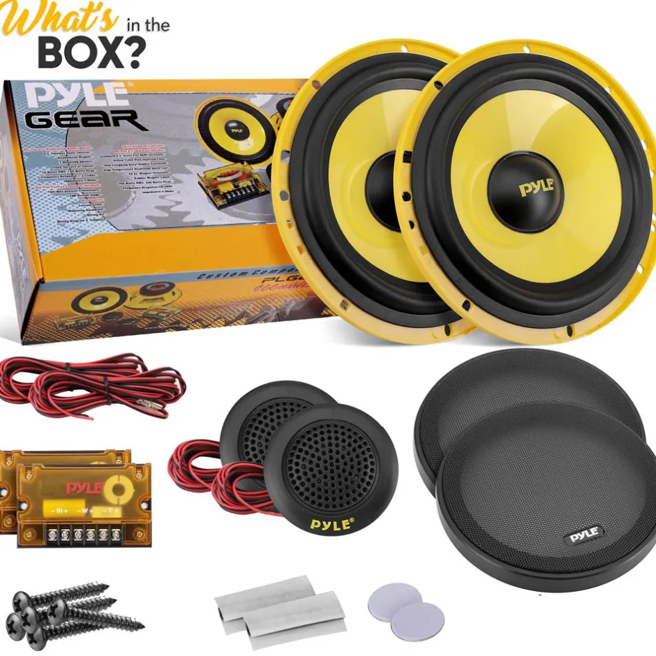 2-Way Component Speaker System 400W Yellow Poly Cone Butyl Surround<Pyle Outlet