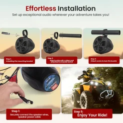 2-Way Waterproof Off-Road Speakers 800W Marine Grade, 4