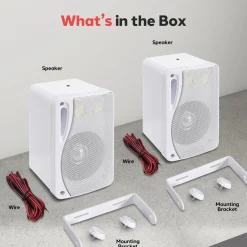 3-Way Weatherproof Outdoor Speakers 200W Aluminum Woofer White<Pyle Outlet