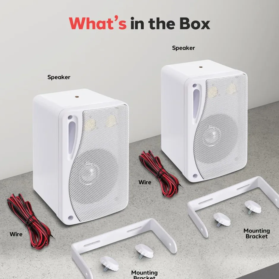 3-Way Weatherproof Outdoor Speakers 200W Aluminum Woofer White<Pyle Outlet