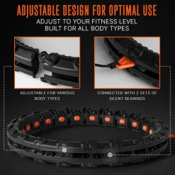 Weighted Exercise Hula Hoop for Weight Loss, Adjustable 22-Piece Design<SQUATZ Outlet