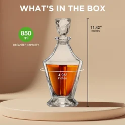 Whiskey Decanter Enhances Taste Crystal Glass 850ml<NutriChef Discount