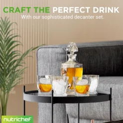 Whiskey Decanter Set - Enhances Flavor - Crystal Glass - Clear<NutriChef