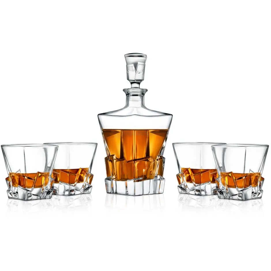 Whiskey Decanter Set Enhances Flavor Crystal Glass Clear<NutriChef Sale