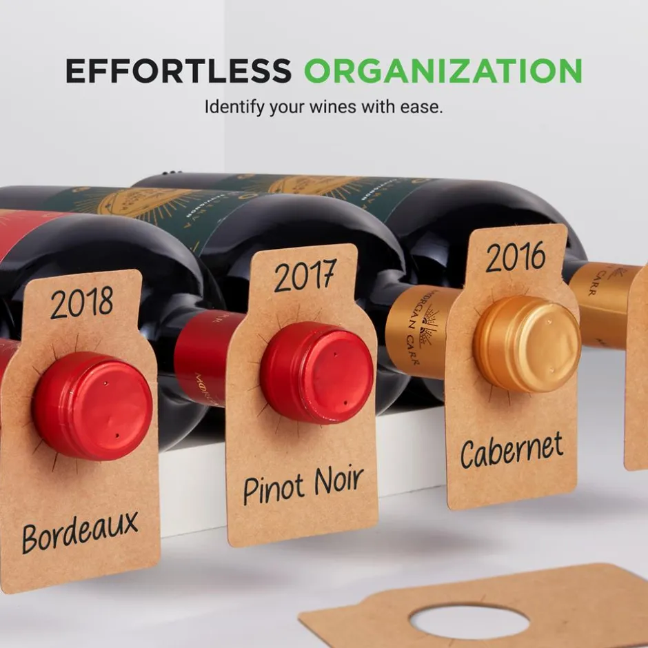 Wine Bottle Tags, Customizable Brown Paper, 200 Pcs for Cellar Collection<SereneLife New
