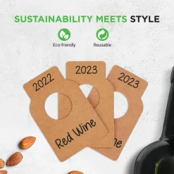 Wine Bottle Tags, Customizable Brown Paper, 200 Pcs for Cellar Collection<SereneLife New