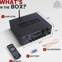 Wireless Amplifier 300W Power Bluetooth Streaming Metal Panel<Pyle Online