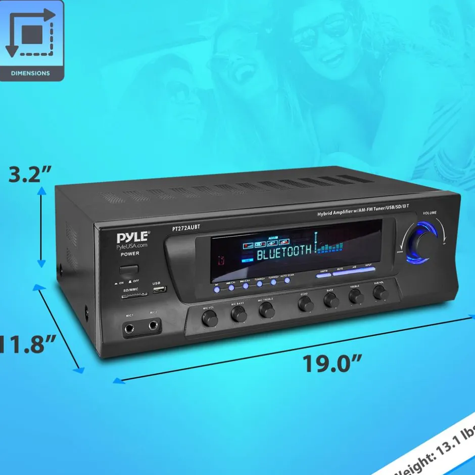 Wireless Bluetooth Amplifier 300W 4-Channel Home Theater Receiver<Pyle Sale