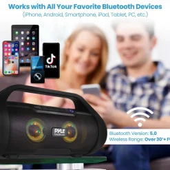 Wireless Bluetooth Boombox Speaker - Monstrous Sound, Waterproof, 40W<Pyle Clearance