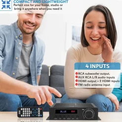 Wireless Bluetooth Home Audio Amplifier - 100W 5.1 Channel, HDMI, Compact<Pyle Sale
