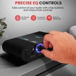 Wireless Bluetooth Mini Amplifier - 90W Power, Compact Design, Blue<Pyle Best