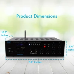 Wireless Bluetooth PA Amplifier 500W Compact Audio System w/ Mic Input<Pyle Online