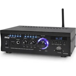 Wireless Bluetooth Stereo Amplifier 240W Blue LED Display USB/SD/FM<Pyle Clearance