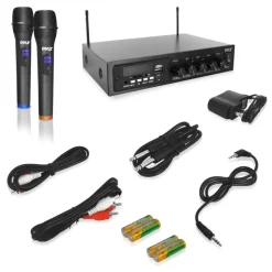 Wireless Karaoke Mic Set, Bluetooth Streaming, Dual Mics, MP3/USB/SD Readers<Pyle Discount