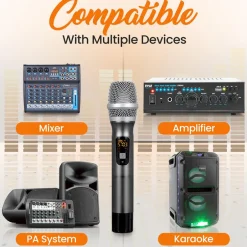 Wireless Mic System - Distortion-Free, UHF Design, Portable<Pyle Outlet