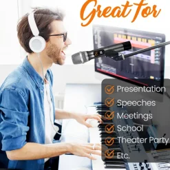 Wireless Mic System - Distortion-Free, UHF Design, Portable<Pyle Outlet