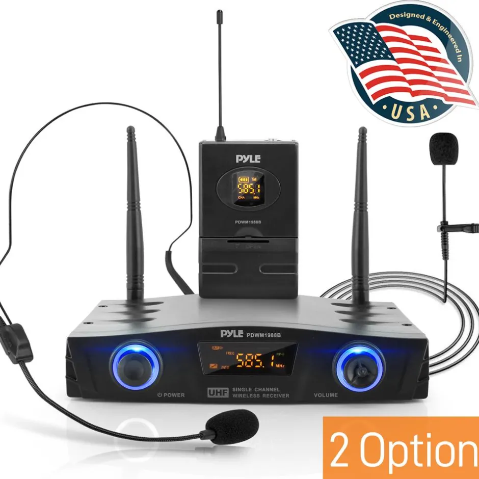 Wireless Mic System - Pro Audio, UHF, USB Powered, Compact Design<Pyle Clearance
