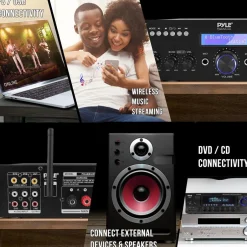 Wireless Microphone Amplifier 200W Bluetooth Streaming Dual Mic Inputs<Pyle Sale