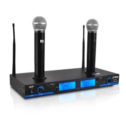 Wireless Microphone System 175' Range Dual Rechargeable Mics LCD Display<Pyle Clearance