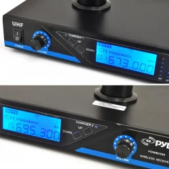 Wireless Microphone System 175' Range Dual Rechargeable Mics LCD Display<Pyle Clearance