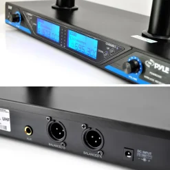 Wireless Microphone System 175' Range Dual Rechargeable Mics LCD Display<Pyle Clearance