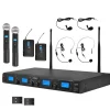 Wireless Microphone System Kit, 4-Channel UHF, Low Distortion, Includes Mics<Pyle Online