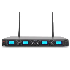Wireless Microphone System Kit, 4-Channel UHF, Low Distortion, Includes Mics<Pyle Online