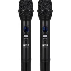 Wireless Microphone System - Karaoke Ready, Bluetooth, Dual Handheld Mics<Pyle