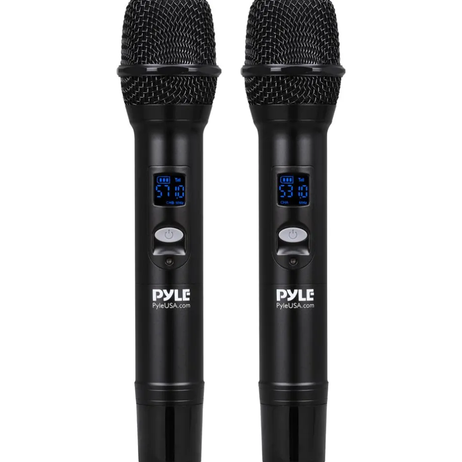 Wireless Microphone System - Karaoke Ready, Bluetooth, Dual Handheld Mics<Pyle