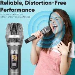 Wireless Microphone System - Reliable UHF Design, Battery Operated<Pyle Clearance