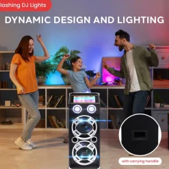 Wireless PA Speaker System 1000W Bluetooth Dual Woofers DJ Lights<Pyle Sale