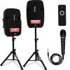Wireless PA System Kit 1800W - Bluetooth, Dual 12" Speakers, Stands, Mic<Pyle Hot