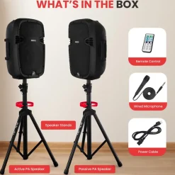 Wireless PA System 1000W Bluetooth Dual 10