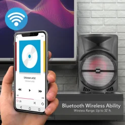 Wireless Portable PA Speaker 1200W Bluetooth LED Lights Rechargeable Battery<Pyle Hot