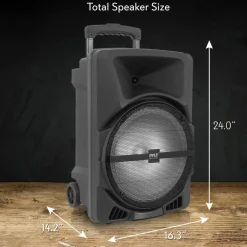 Wireless Portable PA Speaker 1200W Bluetooth LED Lights Rechargeable Battery<Pyle Hot