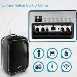 Wireless Portable PA Speaker - 400W Rechargeable Bluetooth System<Pyle Online