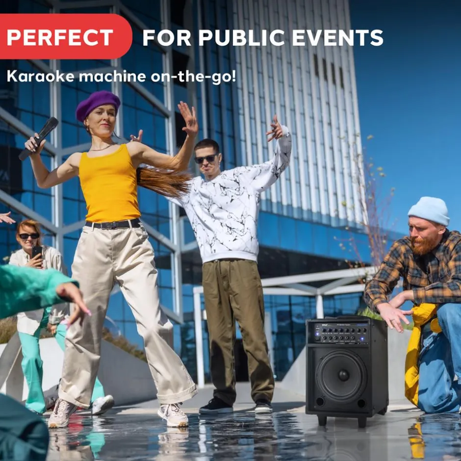 Wireless Portable PA System 400W Rechargeable Bluetooth Speaker w/Wheels<Pyle Sale