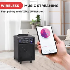 Wireless Portable PA System 400W Rechargeable Bluetooth Speaker w/Wheels<Pyle Sale