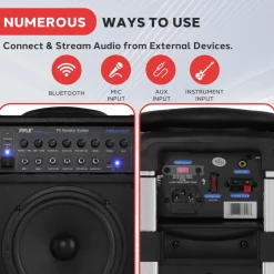 Wireless Portable PA System 400W Rechargeable Bluetooth Speaker w/Wheels<Pyle Sale