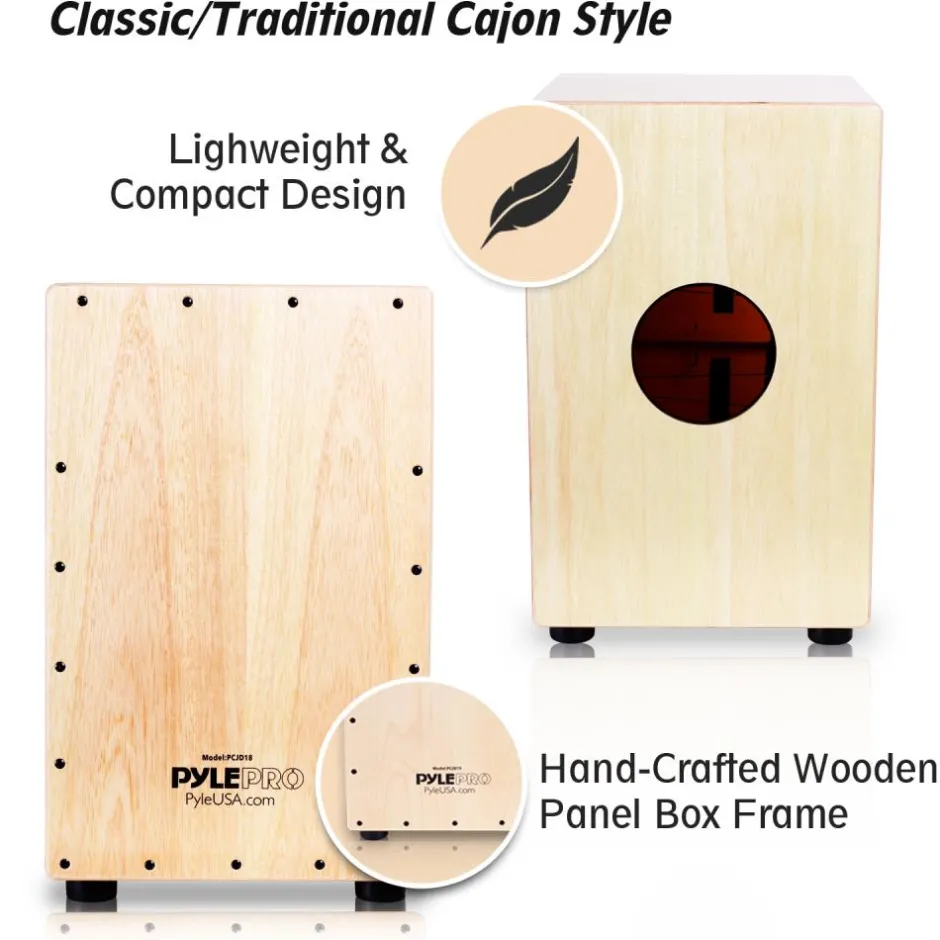 Wooden Cajon Percussion Box<Pyle Best