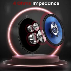 5"x7" Car Speakers Pair, 300W, Blue Poly Cone, Butyl Rubber Surround<Pyle Clearance