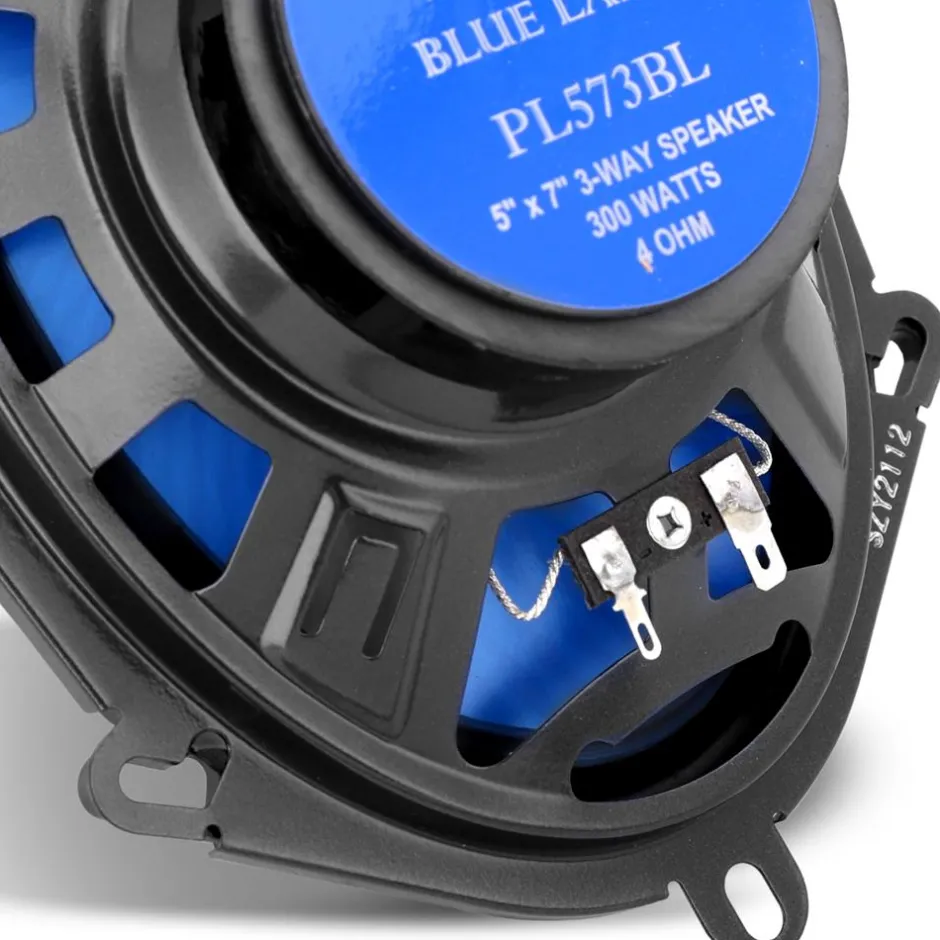 5"x7" Car Speakers Pair, 300W, Blue Poly Cone, Butyl Rubber Surround<Pyle Clearance