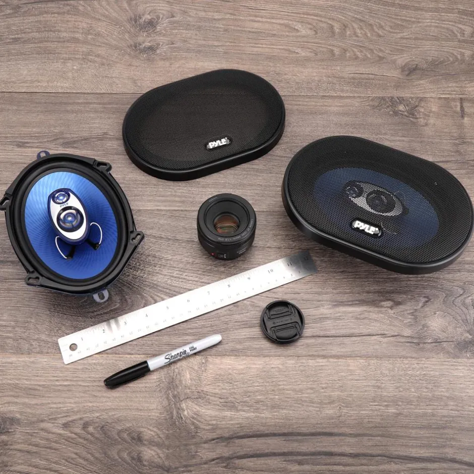 5"x7" Car Speakers Pair, 300W, Blue Poly Cone, Butyl Rubber Surround<Pyle Clearance