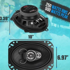 6x9" 500W 4-Way Car Speakers, Low Distortion, Butyl Rubber Surround (Pair)<Pyle Discount